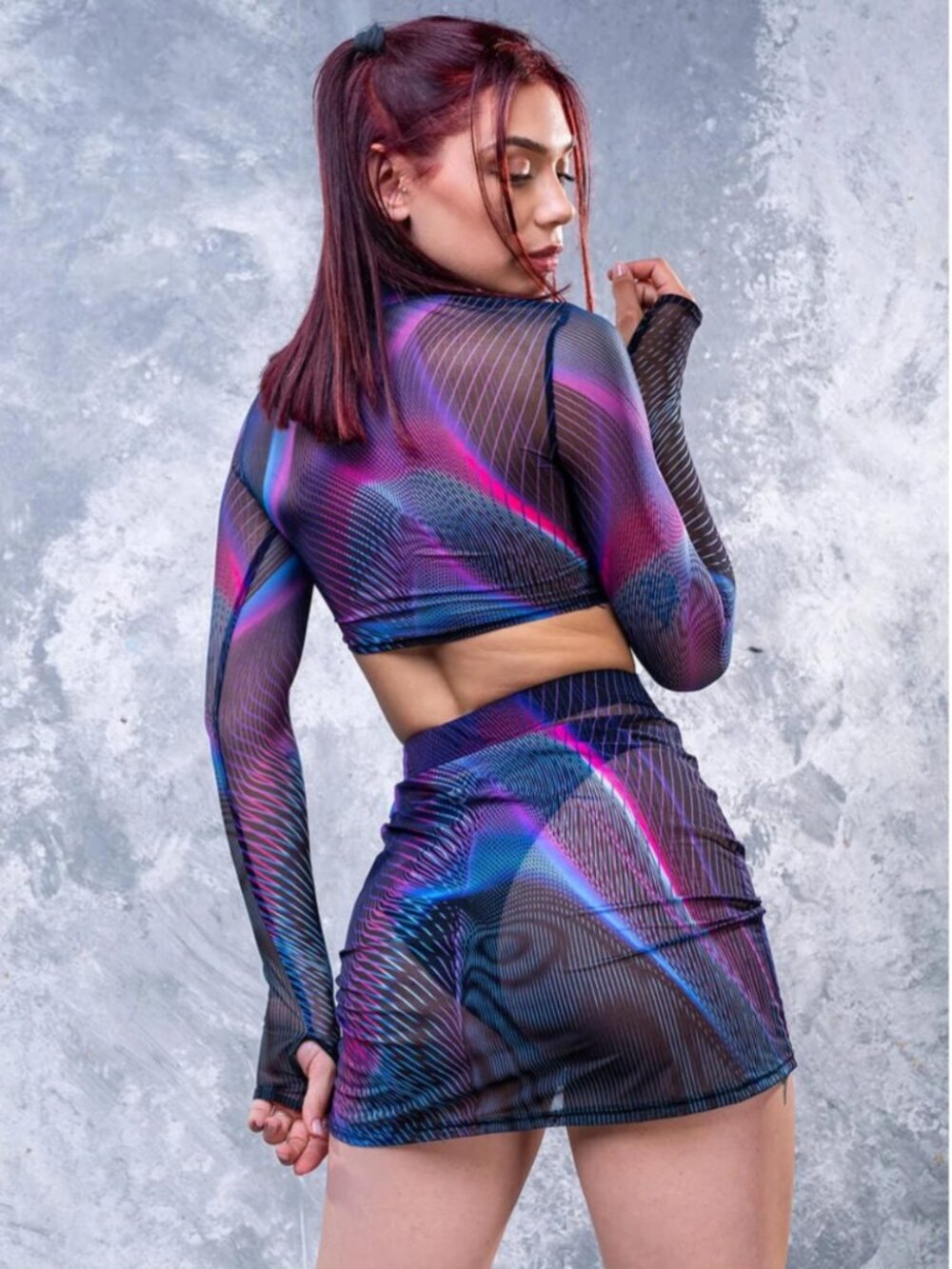 Badinka Synth Wave Mesh Rave Set - Medium - NWT